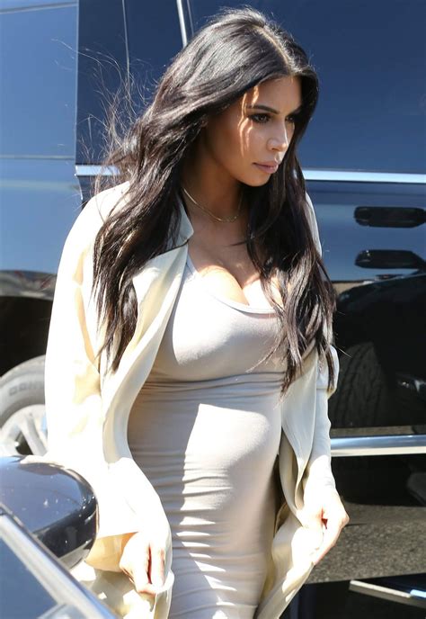 Pregnant Kim Kardashian Leaves A Studio In Los Angeles 07282015
