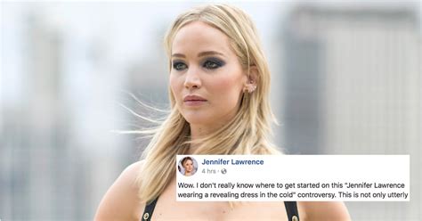 Jennifer Lawrences Facebook Response To Her Revealing Dress