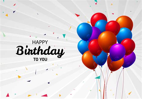 Happy Birthday To You Balloon Greeting 1052044 Vector Art At Vecteezy