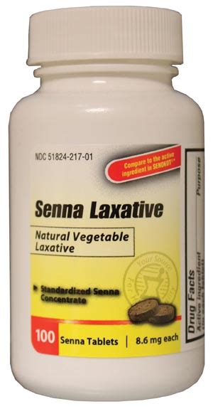 Senna Tablets 8 6mg Compared To The Active Ingredient Of Senokot® Tablets 100 Btl 24 Btl Cs
