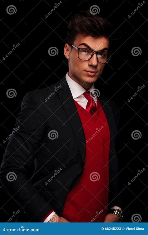 sensual portrait of classy model in black suit stock image image of person hairstyle 68245223