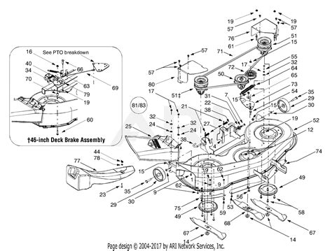 Mtd 13au604h401 2001 Parts Diagram For 46 Inch Cutting Deck