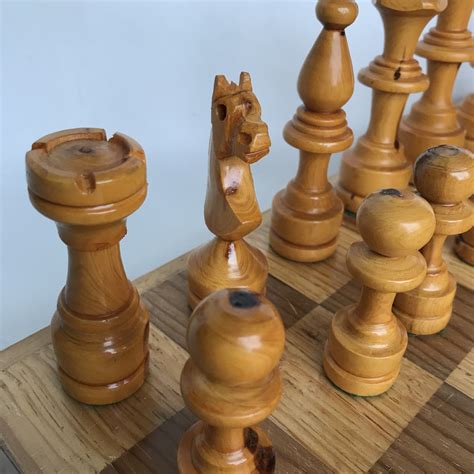 Hand Carved Made Wooden CHESS SET Each Piece Has Been Hand Carved