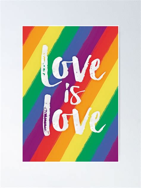 Love Is Love Rainbow Flag Pride Poster By Redhillprints Redbubble
