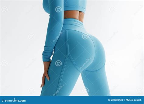 Fitness Model In Leggings With Beautiful Buttocks Sporty Booty Stock