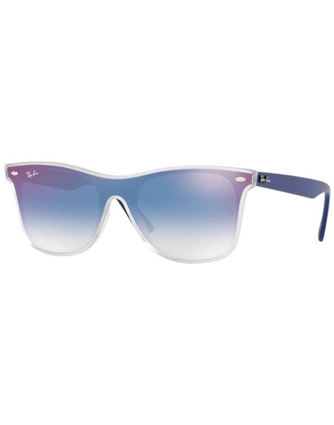 Ray Ban Blaze Wayfarer Retro Mirror Lens Sunglasses In Blue