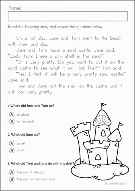 1st Grade Reading Comprehension Worksheets Multiple Choice — Db