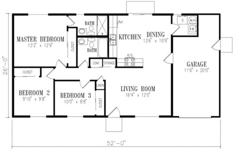 Famous Concept 20 3 Bed 2 Bath House Plans