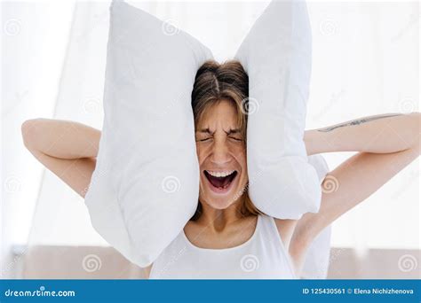Shocked Young Woman Waking Up With Alarm Stock Image Image Of Work
