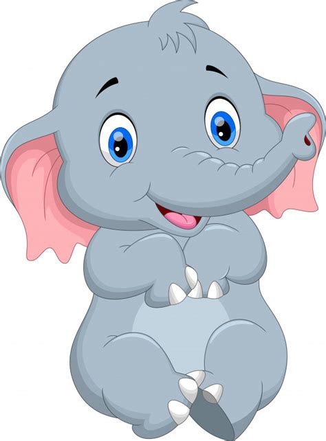 New videos all the time. Premium Vector | Cute baby elephant cartoon sitting