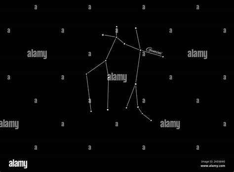 Gemini Constellation Cluster Of Stars Castor And Pollux Twins