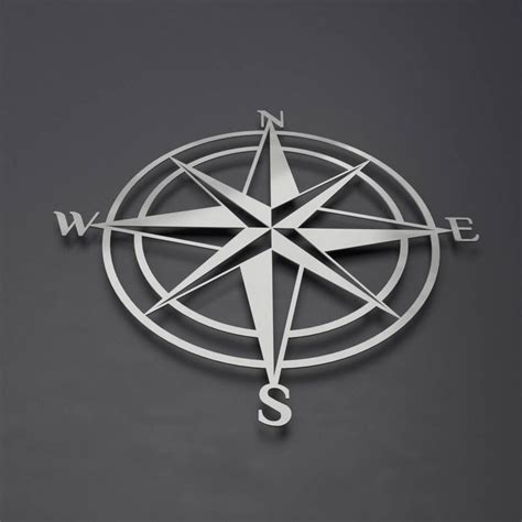 3d Compass Metal Wall Art Nautical Rose Compass Large