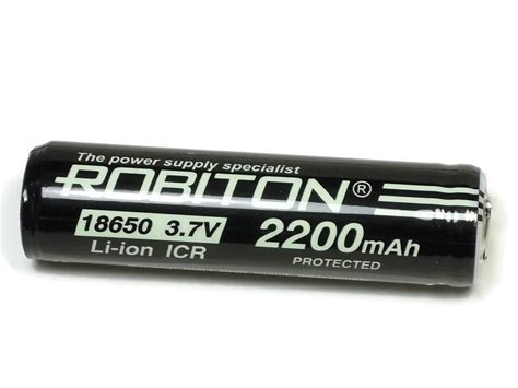Аккумулятор Robiton 18650 Icr 37v Li Ion 2200mah Protected с защитой