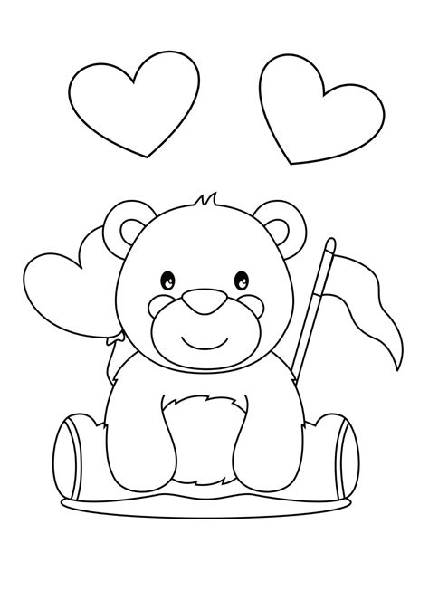 Adorable Teddy Bear coloring page - Download, Print or Color Online for