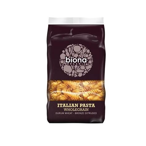 Biona Organic Wholegrain Italian Durum Wheat Fusilli Pasta 500g G