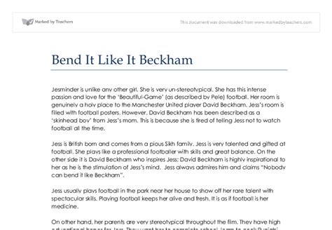 Bend It Like Blackrock Essay