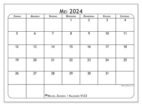 Kalender Mei 2024 51zz Michel Zbinden Sr