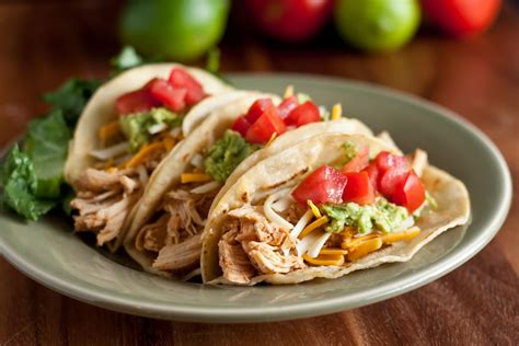 Each serving provides 496 kcal, 33g protein, 56g carbohydrates. Chicken Tacos (Cafe Rio Shredded Chicken Copycat Recipe ...