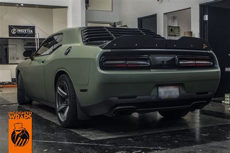 Dodge Challenger Hellcat Matte Military Green — Incognito Wraps
