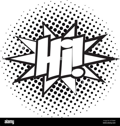 Expression Splash With Hi Word Pop Art Line Style Vector Illustration