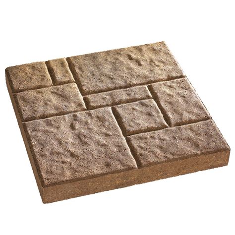 Random Cobble Tanbrown Concrete Patio Stone Common 16 In X Actual