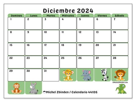 Calendario Diciembre 2024 441ds Michel Zbinden Ni