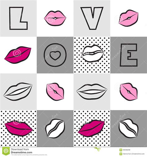 Mit dem nasenbrückendesign ist die mundschutz. Nahtloses Muster Der Liebe Mit Den Lippen, Mund Vektor ...