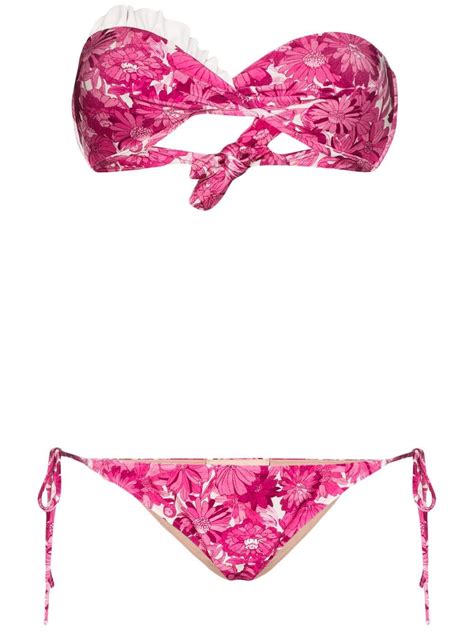 Adriana Degreas Floral Print Bandeau Bikini Farfetch In 2021