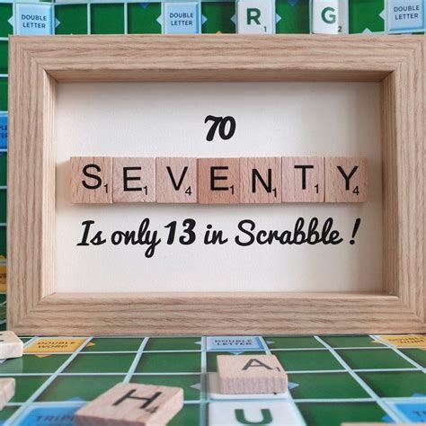 What is the traditional gift for mom for 70 years? 70th, Seventy, Seventieth, Scrabble Birthday Gift, 70th ...