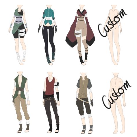 Naruto Outfit Adoptables 3 Closed Ninja Outfit Drawing Clothes