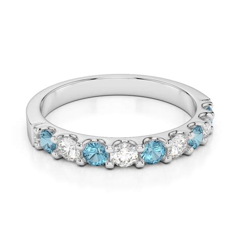 Aquamarine And Diamond Eternity Ring Diamond Eternity Ring Aquamarine