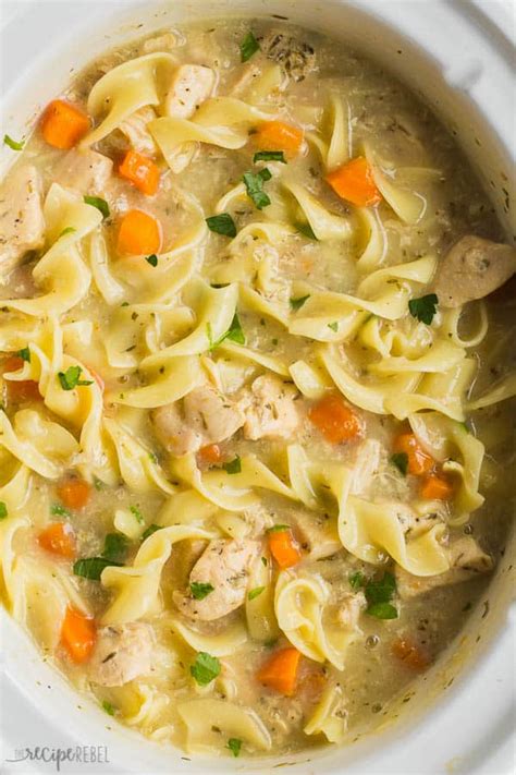 Slow Cooker Creamy Chicken Noodle Soup The Recipe Rebel