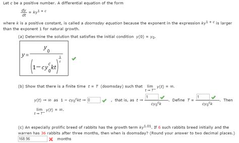 solved let c be a positive number a differential equation