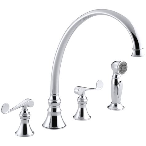The fourth hole may be used for keeping soap dispensers or side sprays. Kohler Revival 4-Hole Kitchen Sink Faucet with 11-13/16 ...