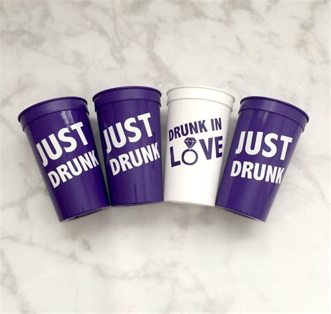 Drunk In Love And Just Drunk Stadium Cups Bachelorette Party Etsy