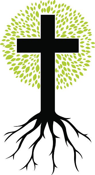Cross With Roots Illustrations Royalty Free Vector