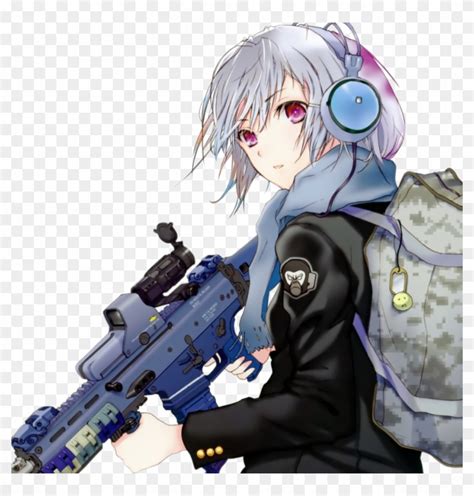 Anime Girl With Gun Png Png Download Cool Gamerpics Anime Clipart