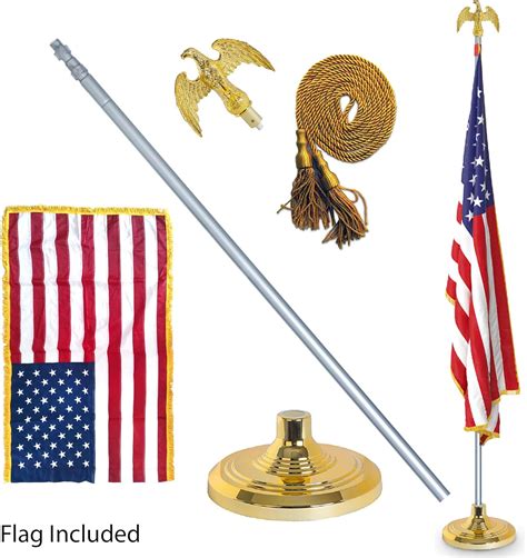 Easygoproducts 3 X 5 American Flag Wtelescoping Indoor Flag Pole Kit