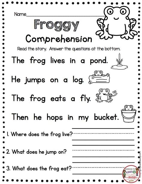 Kindergarten Reading Comprehension Test Maryann Kirbys Reading