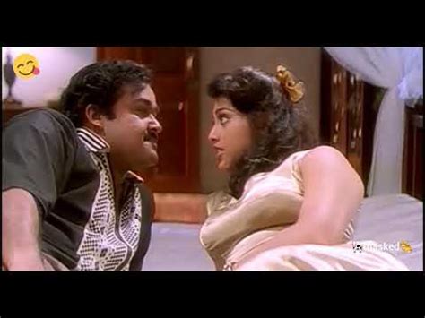 Meena Hot Boobs Cleavage Press And Enjoyed By Mohanlal YouTube