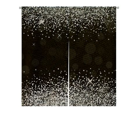 Abphqto Shiny Silver Glitter Black Japanese Noren Curtain Doorway Door
