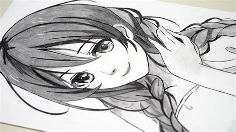 How To Draw Beautiful Anime Girl Using Only One Pencil