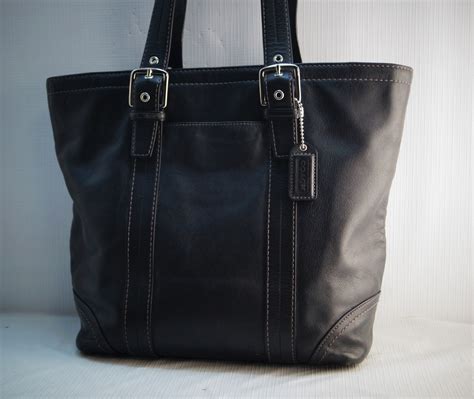 Vintage Coach The Hamptons Large Travel Tote Shoulder Bag Purse Black