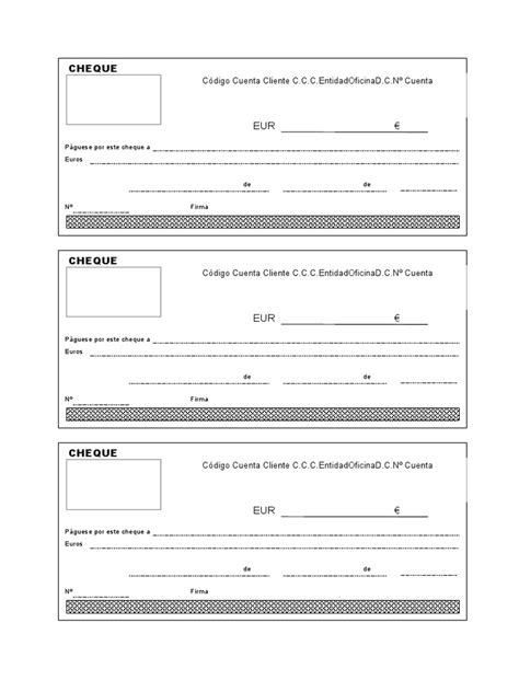 Plantilla Cheque Pdf Coleccionar Bancario