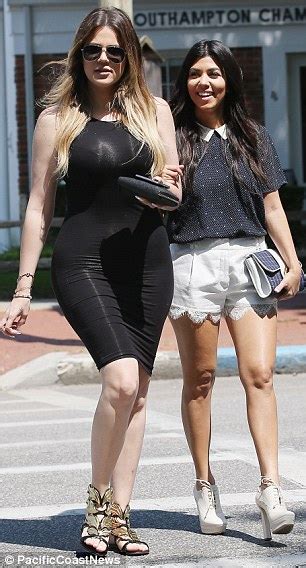 Kourtney And Khloe Kardashian Wear Tight Fitting Outfits As They Totter