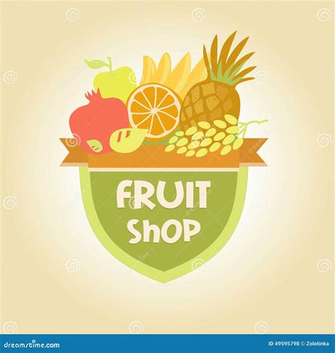 Vector Logo For A Store Of Fruits Fruit Juice Stock Vector Image