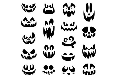 Scary Halloween Faces Smiling Face Hal Graphic By Ladadikart