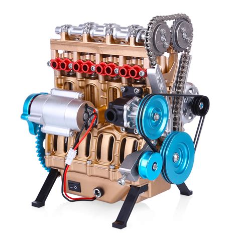New Metal Assembled Four Cylinder Inline Gasoline Engine Model Kit