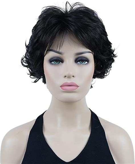 lydell 8 short curly women wigs soft shaggy layered classic cap full synthetic wigs dark brown