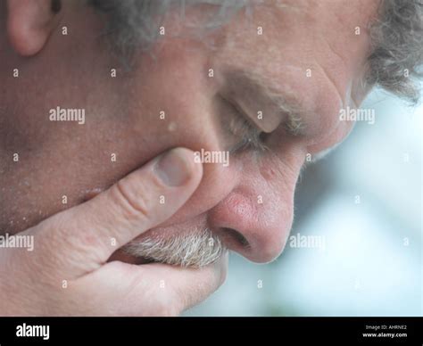 Man Choking Hand Across Face Stock Photo Alamy